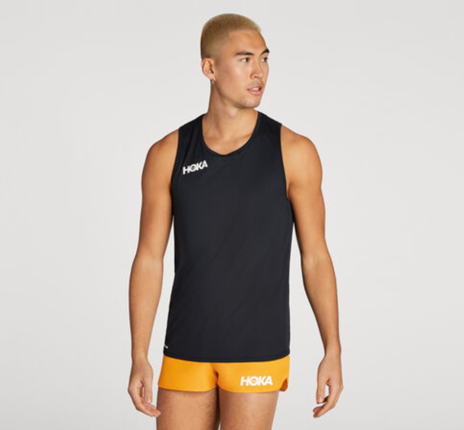 Hoka Glide Singlet שחור